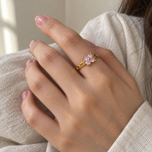 Anillo Flores Brillo