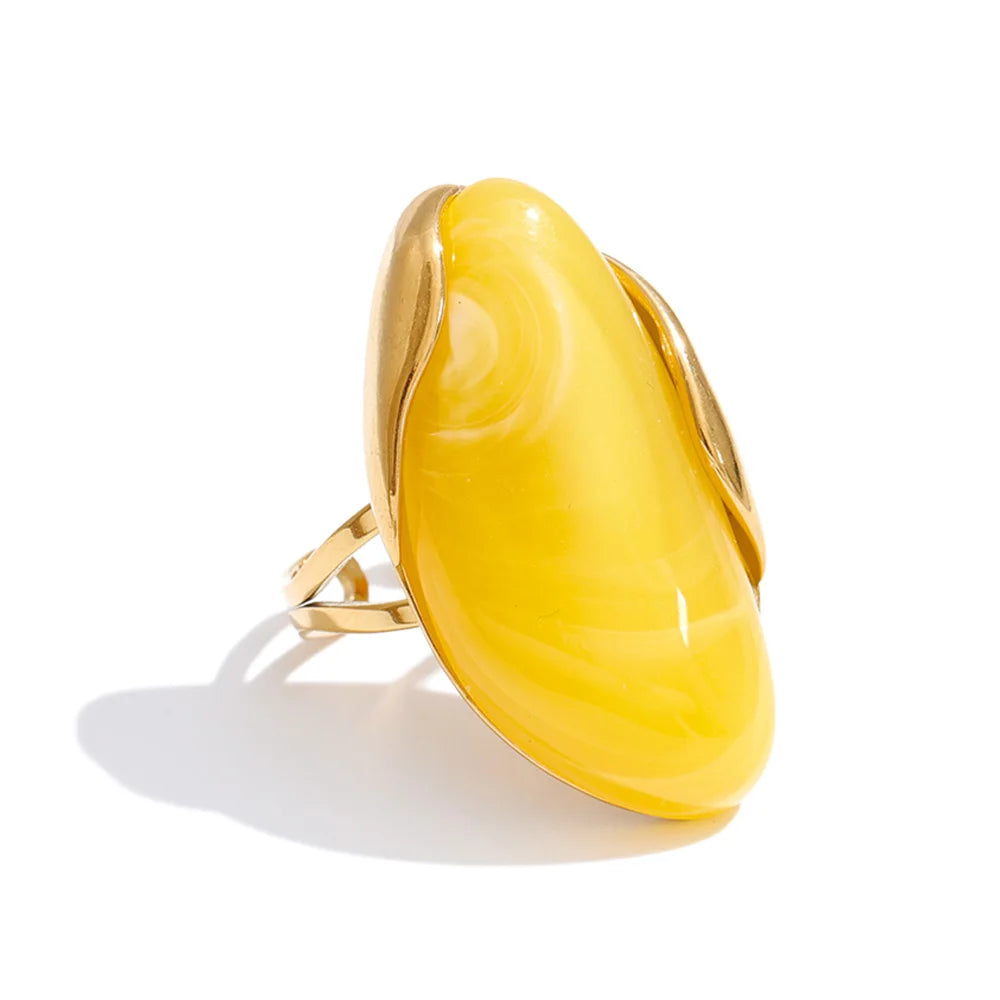 Anillo Resina Mix · Amarillo
