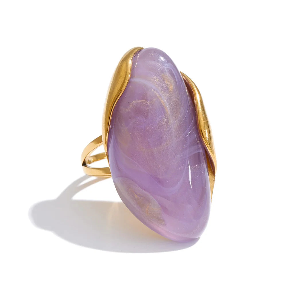 Anillo Resina Mix · Morado