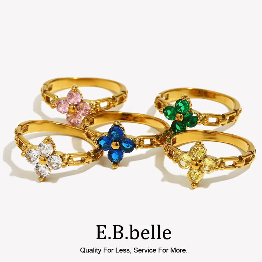 Anillo Flores Brillo