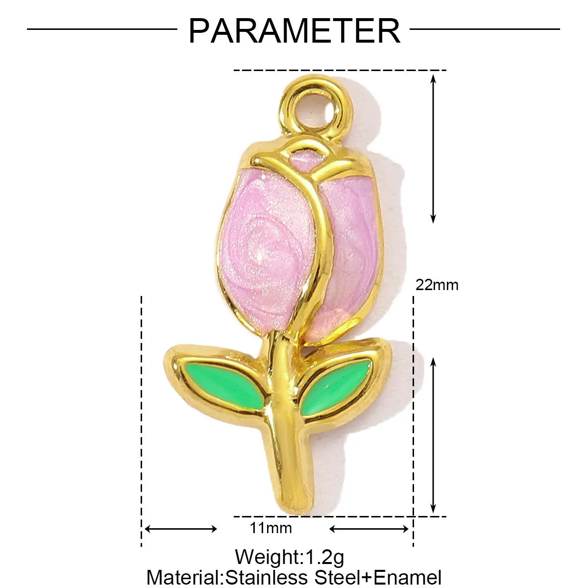 Charm Corazón Degradado · Tulipán rosa