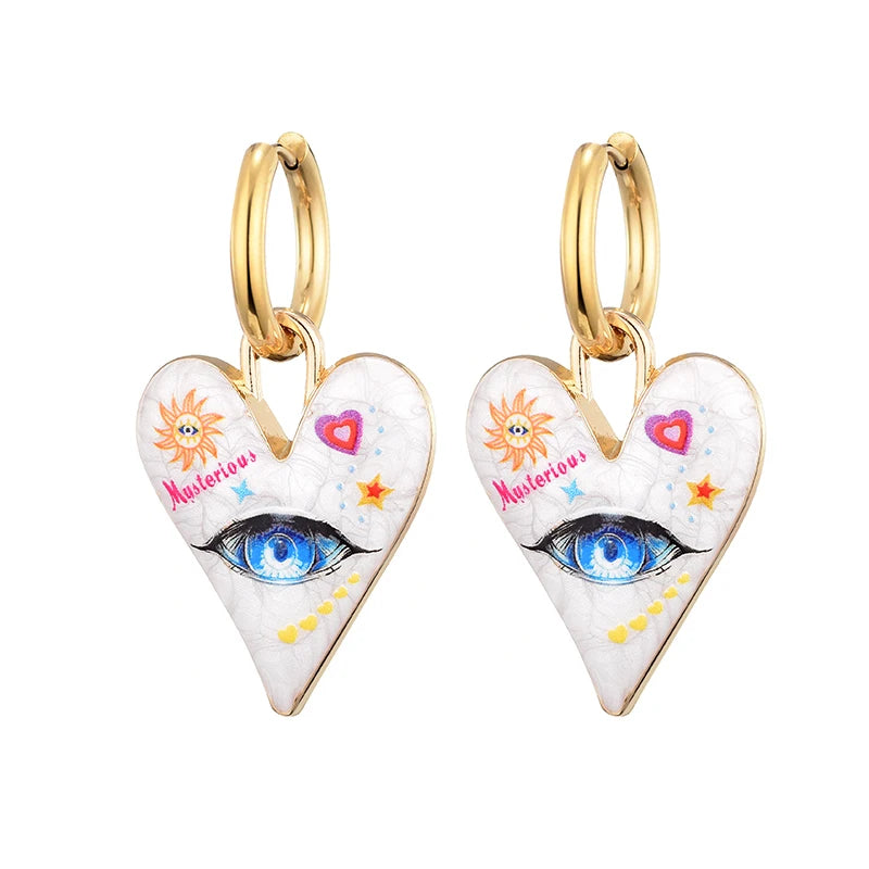 Arracadas Ojo y Corazón · Ojo azul