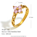 Anillo Flores Brillo · Rosa