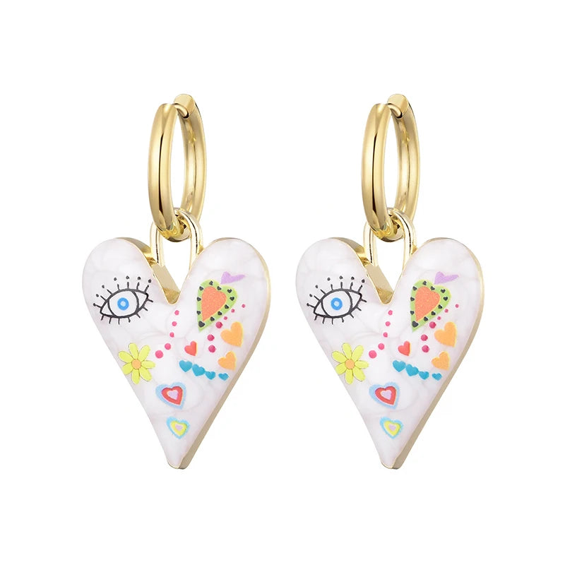 Arracadas Ojo y Corazón · Florecitas