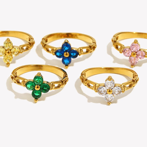 Anillo Flores Brillo